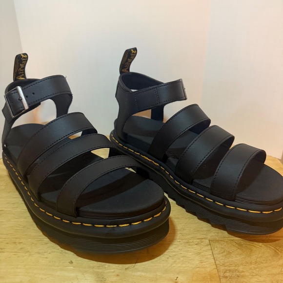 Dr. Martens Shoes - Dr Martens Blaire Black Leather Platform Gladiator Sandals Womens Size 10